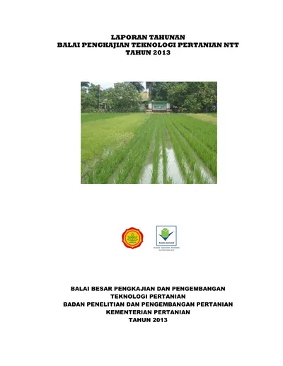 Laporan Tahunan Balai Pengkajian Teknologi Pertanian Ntt Tahun