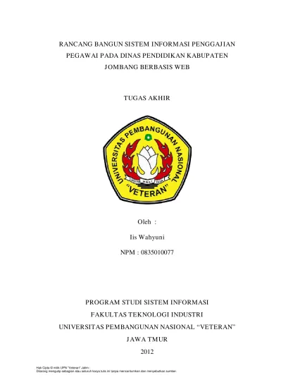 RANCANG BANGUN SISTEM INFORMASI PENGGAJIAN PEGAWAI PADA DINAS