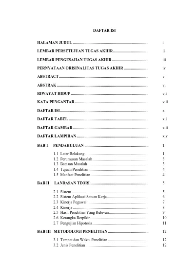 DAFTAR ISI HALAMAN JUDUL LEMBAR PERSETUJUAN TUGAS AKHIR LEMBAR