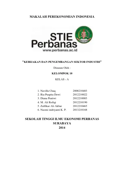 6 Kebijakan Dan Pengembangan Sektor Industri