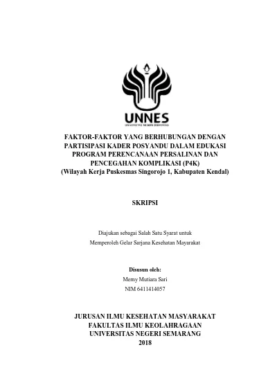 Faktor Faktor Yang Berhubungan Dengan Partisipasi Kader Posyandu Dalam