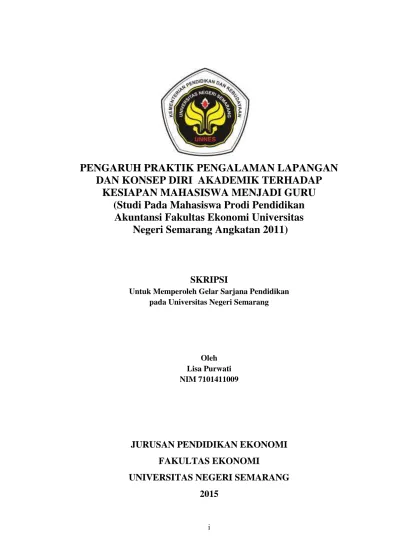 Ipengaruh Praktik Pengalaman Lapangan Dan Konsep Diri Akademik Terhadap