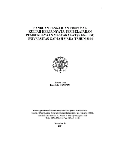PANDUAN PENGAJUAN PROPOSAL KULIAH KERJA NYATA PEMBELAJARAN PEMBERDAYAAN