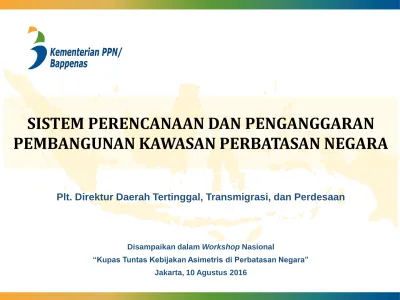 Sistem Perencanaan Dan Penganggaran Pembangunan Kawasan Perbatasan Negara