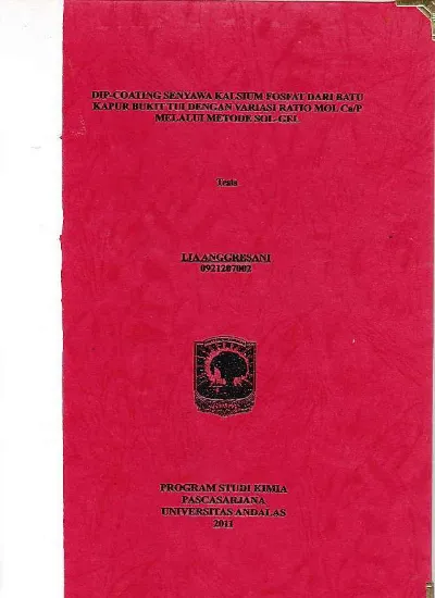 Dip Coating Senyawa Kalsium Fosfat Dari Batu Kapur Bukit Tui Dengan