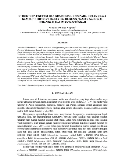 Struktur Vegetasi Dan Komposisi Jenis Pada Hutan Rawa Gambut Di Resort