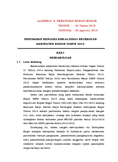 Lampiran Ii Peraturan Bupati Bogor Nomor Tahun Tanggal