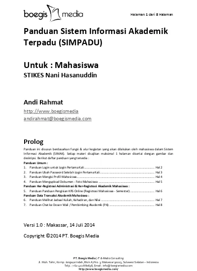 Panduan Sistem Informasi Akademik Terpadu Simpadu