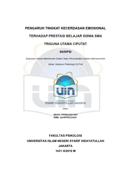 Top PDF Distribusi Frekuensi Tingkat Kecerdasan Emosional Siswa