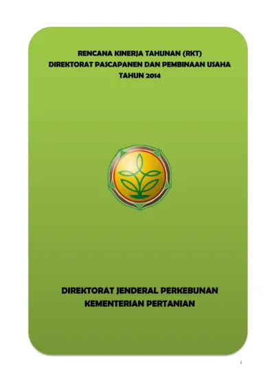 Direktorat Jenderal Perkebunan Kementerian Pertanian