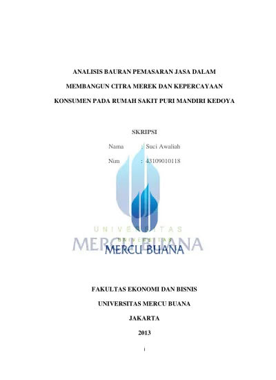 ANALISIS BAURAN PEMASARAN JASA DALAM MEMBANGUN CITRA MEREK DAN