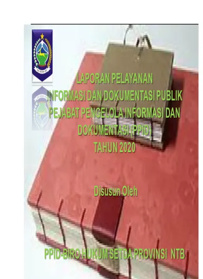 Laporan Pelayanan Informasi Dan Dokumentasi Publik Pejabat Pengelola