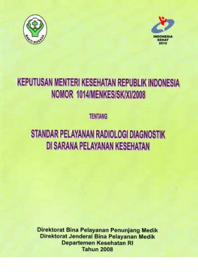 Keputusan Menteri Kesehatan Ri Nomor Menkes Sk Xi Tentang