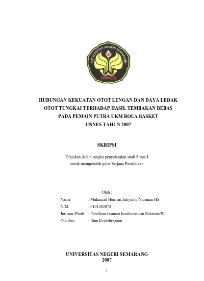 Hubungan Kekuatan Otot Lengan Dan Daya Ledak Otot Tungkai Terhadap