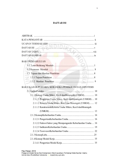 PENGARUH MODAL KERJA DAN KOMPETENSI KEWIRAUSAHAAN TERHADAP KEBERHASILAN