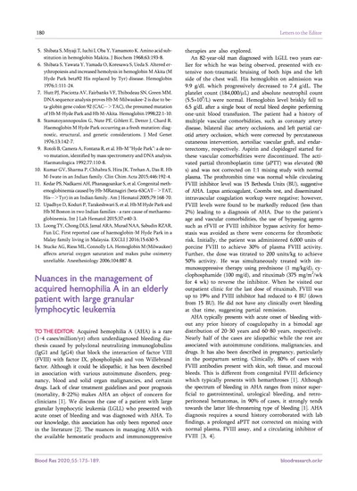 Nuances In The Management Of Acquired Hemophilia A In An Elderly