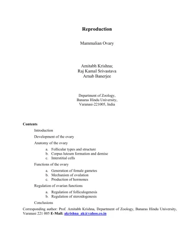 Mammalian Ovary Formatted Pdf