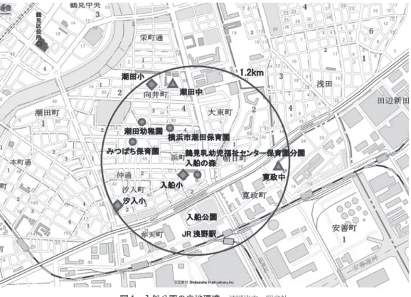 図 1 入船公園の立地環境 地図協力 昭文社