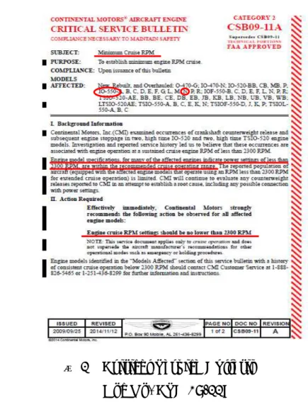図 1 Critical Service Bulletin      Doc No, CSB 09-11A