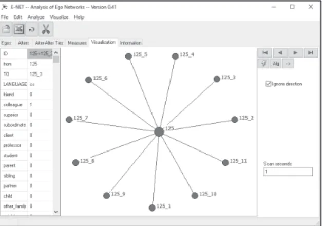 Figure 1. An example of ego-alters network using E-Net 