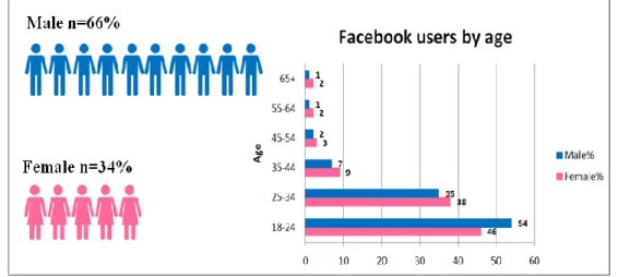 Figure 8 Monthly active Facebook Users by Gender &amp; Age 