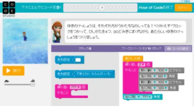 図 2  Hour of code の画面