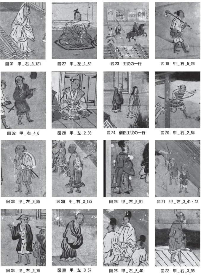 図 19 甲 ̲ 右 ̲5̲26図 23 主従の一行図 27 甲 ̲ 左 ̲1̲62 図 31 甲 ̲ 右 ̲3̲121 図 32 甲 ̲ 右 ̲4̲6 図 33 甲 ̲ 左 ̲2̲95 図 34 甲 ̲ 右 ̲2̲75 図 28 甲 ̲ 左 ̲2̲38 図 29 甲 ̲ 右 ̲3̲123図 30 甲 ̲ 左 ̲3̲57 図 24 僧侶主従の一行図 25 甲 ̲ 右 ̲5̲51 図 26 甲 ̲ 右 ̲5̲40 図 20 甲 ̲ 右 ̲2̲54 図 21 甲 ̲ 左 ̲3̲41・42図 22 甲 ̲ 右 ̲