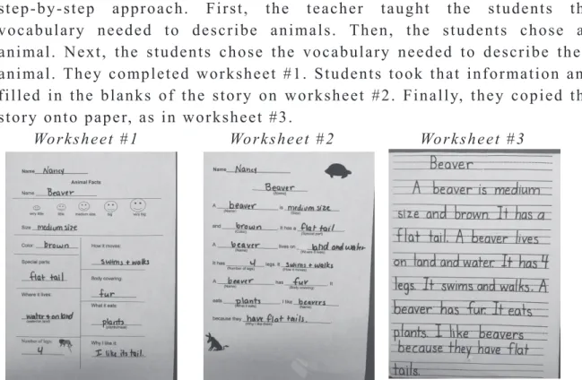 Figure 5. Example worksheets 