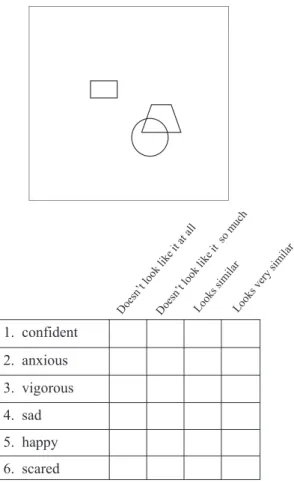 Fig. 2. An example of the line drawings and answer sheets in the Implicit Positive and Negative Affect Test for Children (IPANAT-C).