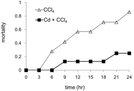 Figure 3. Effect of single pretreatment with Cd on acute CCl 4  toxicity. 