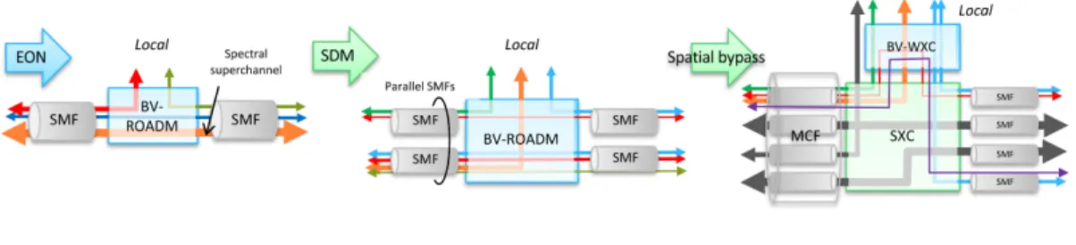 図 4 多重化技術と光ネットワークの発展（WDM から SDM へ）
