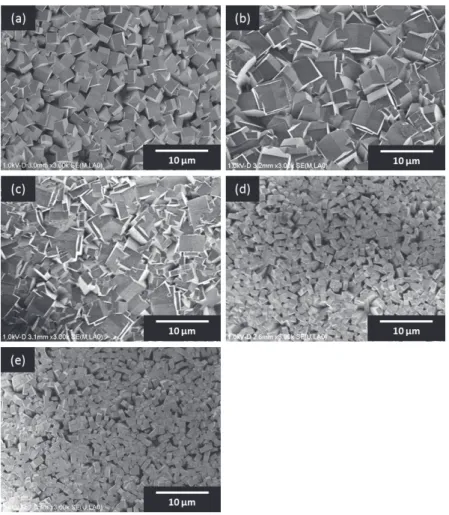 Fig. 2.8. ␗࡞ࡿ Si/Al ẚࢆ᭷ࡍࡿ MFI ᆺࢮ࢜ࣛ࢖ࢺ✀⤖ᬗ 㸦(a) S1, (b) S2, (c) S3, (d) S4, (e) S5㸧
