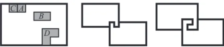 Fig. 10 A and B are inner pieces. C and D are outer pieces since a second copy covers a part of the piece as seen in the right examples.