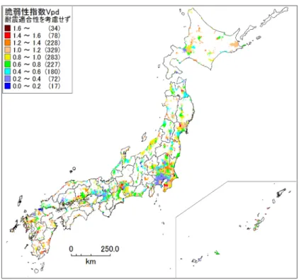 図 3.4 計測震度を等価震度に変換するための震度増分値 4)