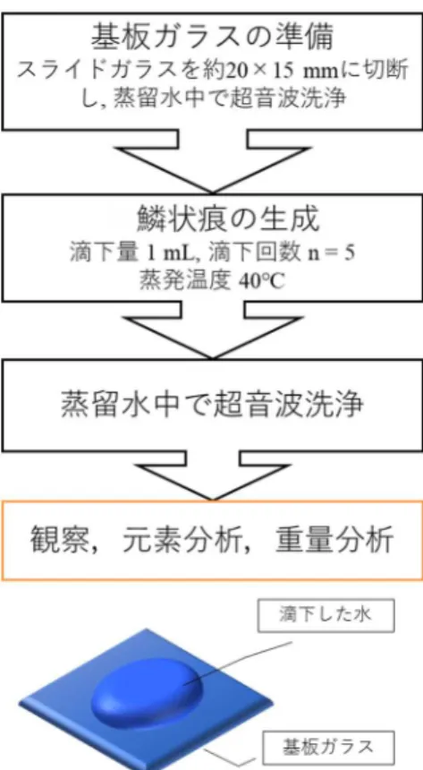 Fig. 2-1 Experimental procedure for elemental analysis of the ring deposits 