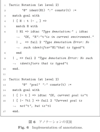 図 6 アノテーションの実装 Fig. 6 Implementation of annotations.