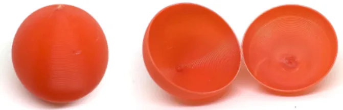 Fig. 1 Example of procedurally 3D-printed empty sphere (surface and in- in-side).