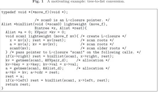 図 2 L-closure （入れ子関数）での GC ルートスキャン Fig. 2 Scanning GC roots with L-closures (nested functions).