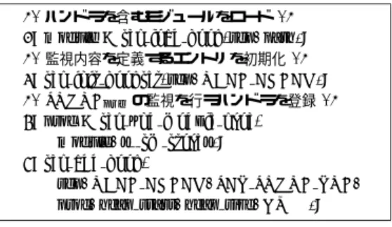 図 7 ハンドラを有効化するコードの例 Fig. 7 Example code for enabling handlers.
