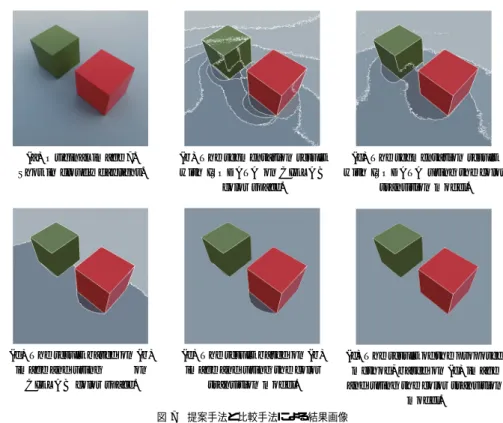Fig. 6 Images of the initial state on integration process and the results of the proposal method.