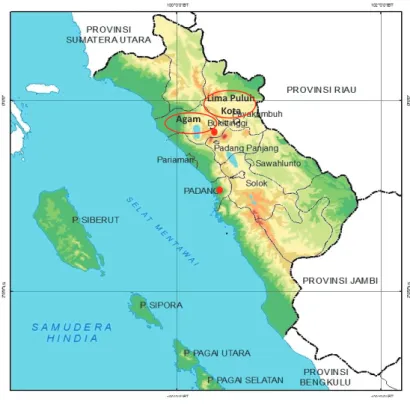 Figure 7.  Map of research area in West Sumatra, Indonesia 