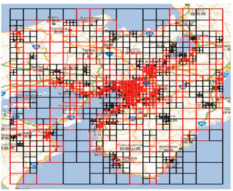 図 6 地理的マイクロブログ収集システムのインタフェース Fig. 6 An interface of geographic microblog gathering system.