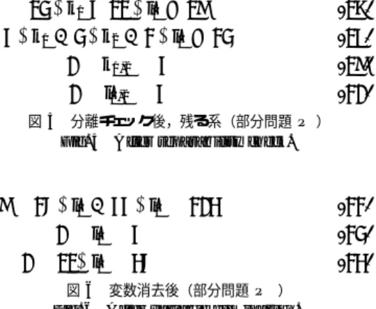 図 6 変数消去後（部分問題 P  ） Fig. 6 After variable elimination.
