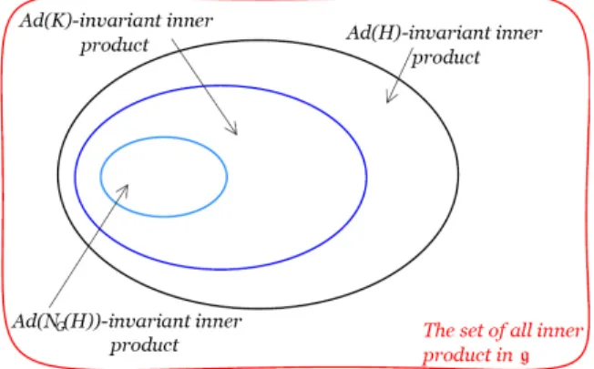 Figure 1: Inclusions of certain invariant inner products in g