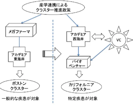図 3.  カルフォルニアクラスター集積のメカニズム 