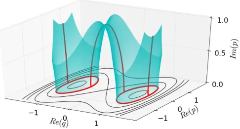 Figure 3.2: The analytic continuation of the curve (3.17) for the real energy E = 1/2