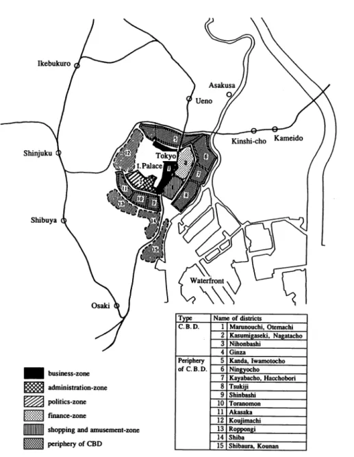 Fig. 1  Map by Zoning in CBD Tokyo 