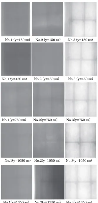 図 2-17に ，各試験体の下端からの高さ別のX線透過画像を示す。 