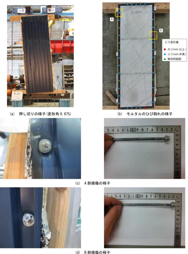 図 2.10  試験体 A1-3 の最大変形後の損傷状況