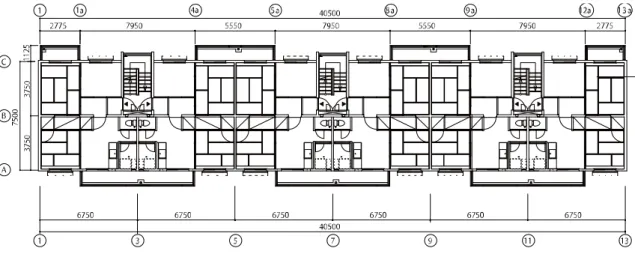 図 1.1  検討対象建物各階平面図 